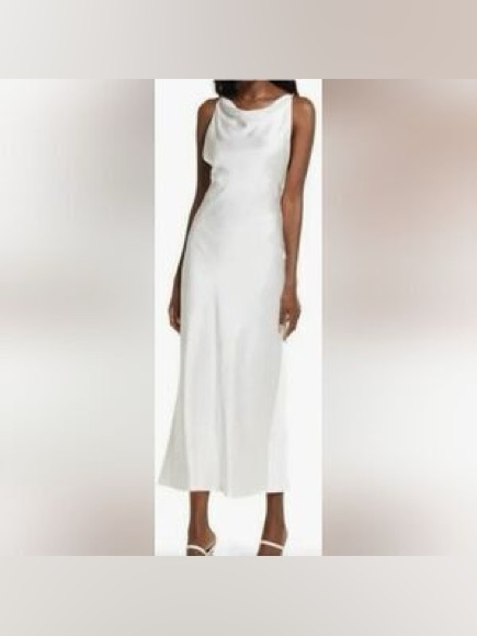 Significant Other Deidra White Satin Midi Slip Dress Size 2 Nwt Bridal